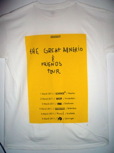 Achterkant T-shirt 'The Great Abnerio & Friends Tour' â‚¬ 15,- excl. verzendkosten<br /><br />