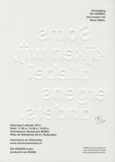 Uitnodiging EN VERDER